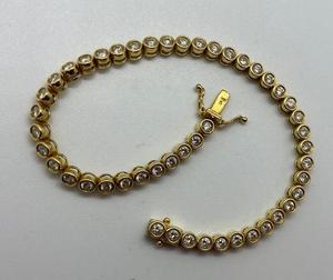An 18ct yellow gold 48 stone Diamond Tennis bracelet ideal for Wimbledon