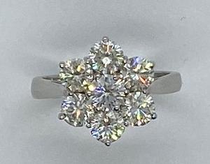 A stunning White gold diamond cluster ring with just under 3 carats in total for the September 25th auction