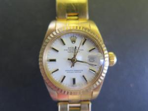 An 18ct gold Ladies Rolex Oyster Perpetual Date just bracelet wristwatch for the August auction
