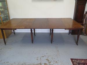 A late entry for our November auction ideal for Christmas celebrations a Georgian Cuban Mahogany three leave dining table